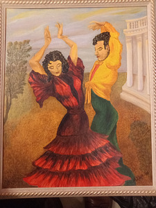ÖLJYVÄRI MAALAUS FLAMENCO TANSSIJAT ESPANJA LE KJEFF (2 valokuva sivusta 2)