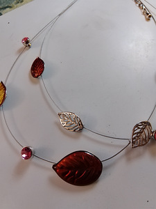 Vintage kaulakoru kristalli lasi lehdet (4 valokuva sivusta 4)