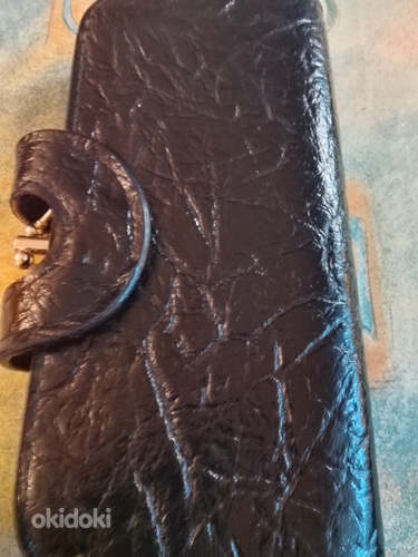 Musta nahka lompakko/käsi laukku