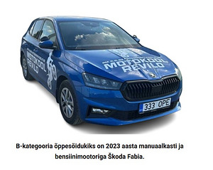 B - kategooria õpe Tartus manuaal/automaat (1 foto / 2)