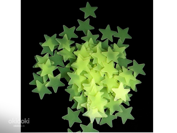 Флуоресцентные звезды 100 шт. (PAG683) зеленый (фото #2)
