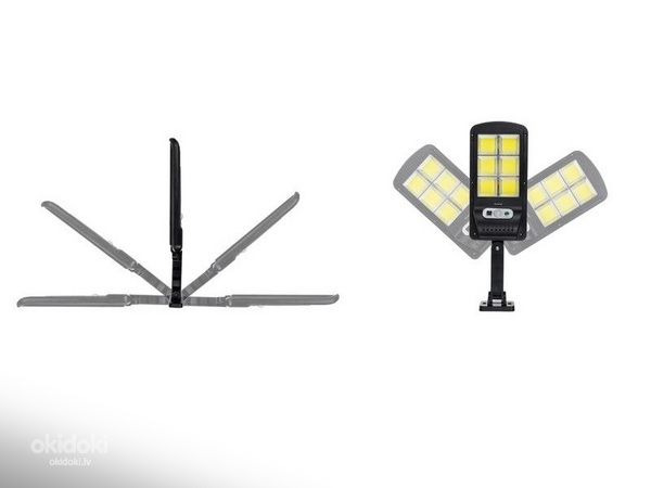 Уличный/наружный солнечный светильник 120 LED с датчиком движения и сумерек (фото #7)