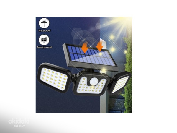 Уличный светильник на солнечных батареях с датчиком движения и сумерек (фото #3)
