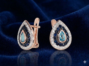 Золотые серьги с английским замком #1200792 (1 фото из 3)