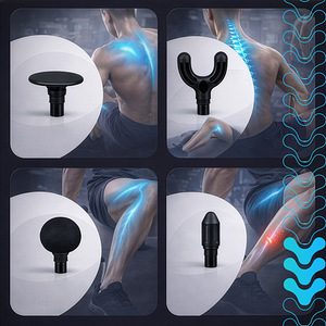 Mini masāžas pistole 4 uzgaļi melna (P27311) (10 foto no 10)