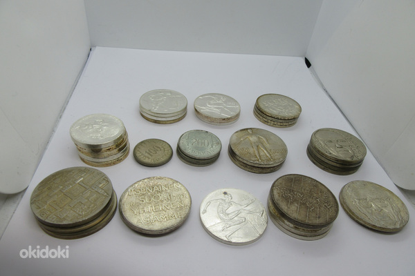 Soome hõbemündid 500 prooviga 820,04 gr.