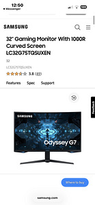 32" 2K Odyssey G7 Curved Gaming Monitor (240Hz) (3 foto / 4)
