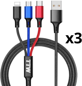 Multi Charging laadija kaabel USB, Apple ja Android. (4 foto / 4)