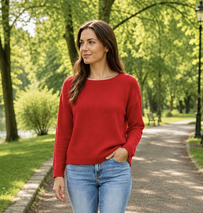 Roosa viskoos kampsun ja teksad (4 foto / 8)