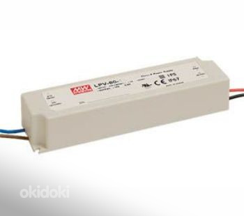 LED toiteplokk ühe väljundiga 60W, 12V 5A, 100-240VAC, IP67 (foto #1)