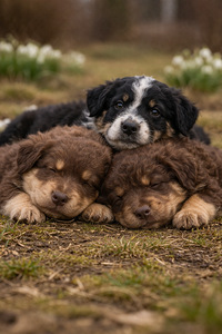 Sekarotuisia koiranpentuja (1 valokuva sivusta 2)