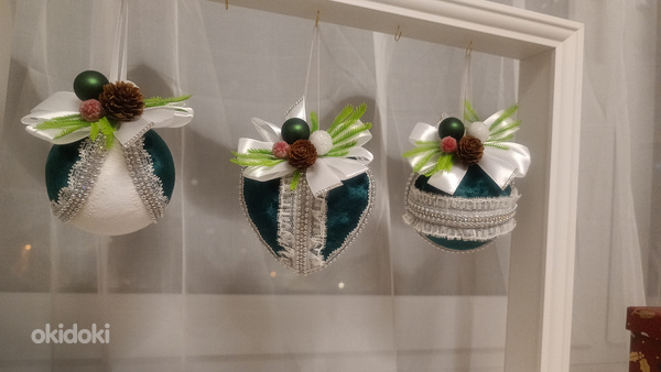 Sametist jõulukuusepallid. Käsitsi valmistatud (foto #1)