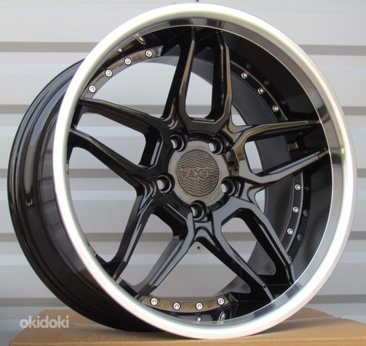R19x10  5X120  ET  40  72.6  SSA01  (HX030)  Black+Polished Lip (BLPL)  For HAXER  (P+Z3+Z2)  (Rear+Front)