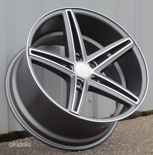 R18x8  5X112  ET  40  66.5  QC521  Grey Polished Half Matt (MGHM)  For RACIN  (K4)  (Style Vossen)