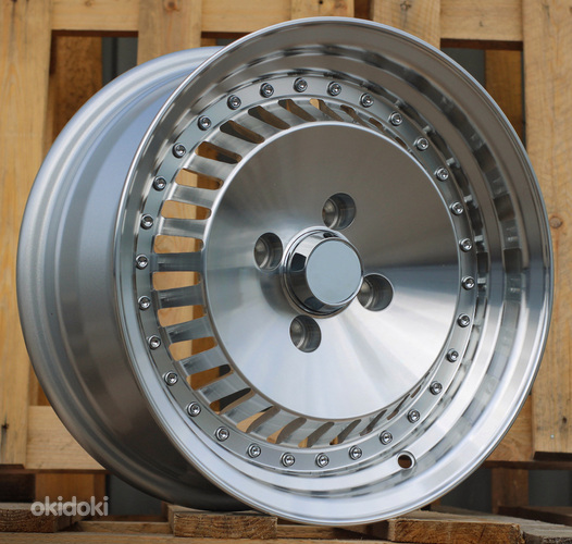 R14x6.5  4X100  ET  15  57.1  LU475  Machined Silver (MS)  For RACIN  (K3)  (Style Rotiform)