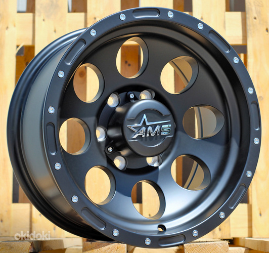 R16x8  6X139.7  ET  M20  106.1  LU521  Black Matt (BM)  For 4X4  (K3)  (Semi Matt Black / LR Rivets)