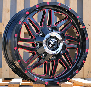 R20x9  10X139/150  ET  0  110.1  L1444  Black Matt (BM)  For 4X4  (K3)  (RED Milling) (1 foto / 1)