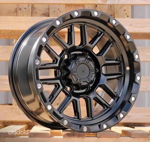 R16x8  6X139.7  ET  0  110.1  JT148  Black Matt (BM)  For 4X4  (K3)  (Silver Rivets)