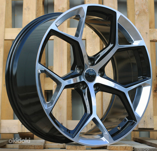 R19x8.5  5X112  ET  32  66.5  I5598  Silver Black Half Matt (SIBLHM)  For AUD  (P1)  (Black Polished Mirror Spokes)
