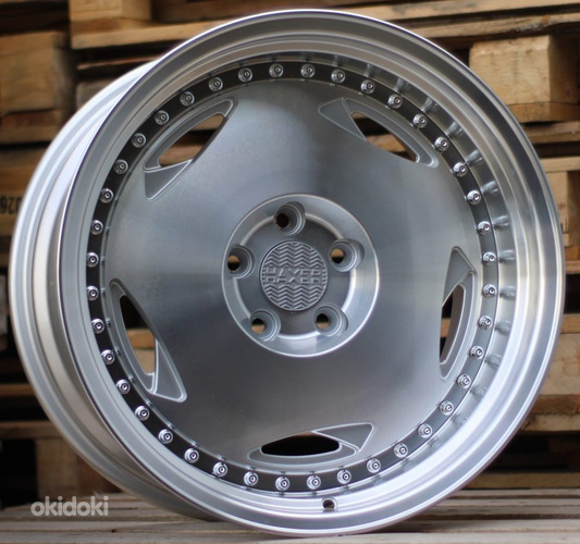 R18x9  5X112  ET  22  66.6  HX029  Polished Silver+Polished Lip (MSPL)  For HAXER  (K4)  (Rear+Front)