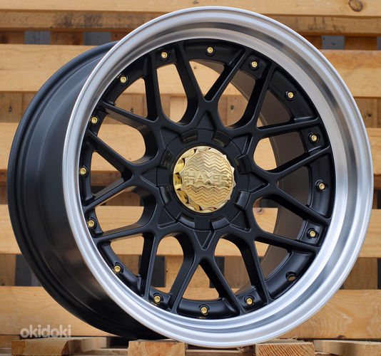 R18x10  10X120/112  ET  15  74.1  HX025  (HX025)  Black Half Matt+Polished Lip (BLHMPL)  For HAXER  (P)  (Rear)