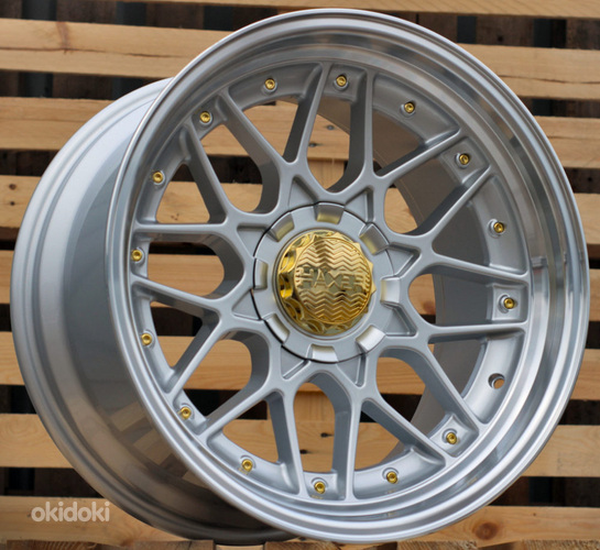 R18x10  10X120/112  ET  15  74.1  HX025  (HX025)  Silver+Polished Lip (SP)  For HAXER  (Z1)  (Rear+Front)