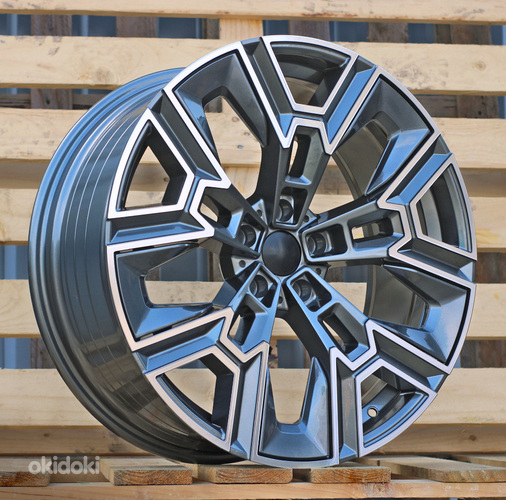 R20x8.5  5X112  ET  25  66.6  HF5220  Grey Polished (MG)  For BMW  (K3)  (HYBRID FORGED Rear+Front)