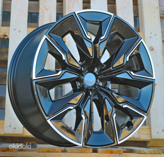 R21x9  5X112  ET  24  66.6  H3447F  Black Polished (MB)  For BMW  (A)  (HYBRID FORGED + Chrome Rear+Front)