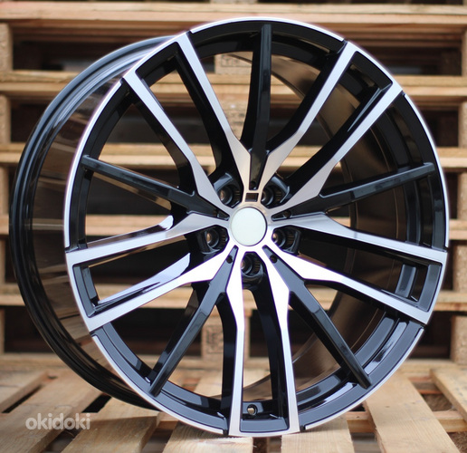 R21x9.5  5X112  ET  37  66.6  H0324  (BY1473)  Black Polished+Powder Coating (MBPC)  For BMW  (N)  (Rear+Front)
