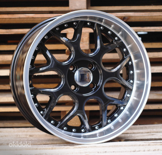R16x7  3X112  ET  30  57.1  FR762  Black+Polished Lip (BLPL)  For SMART  (R)  (BRABUS Style (AKC 60 Eur)Front+Rear)
