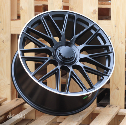 R21x11  5X112  ET  55  66.6  FE230  Black Half Matt+Polished Lip (BLHMPL)  For MER  (N2)  (REAR+FRONT)