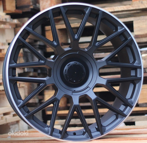 R19x8.5  5X112  ET  35  66.6  FE230  (IN1118)  Black+Polished Lip (BLPL)  For MER  (P1)  (Satin Black Machined Lip Rear+Front)