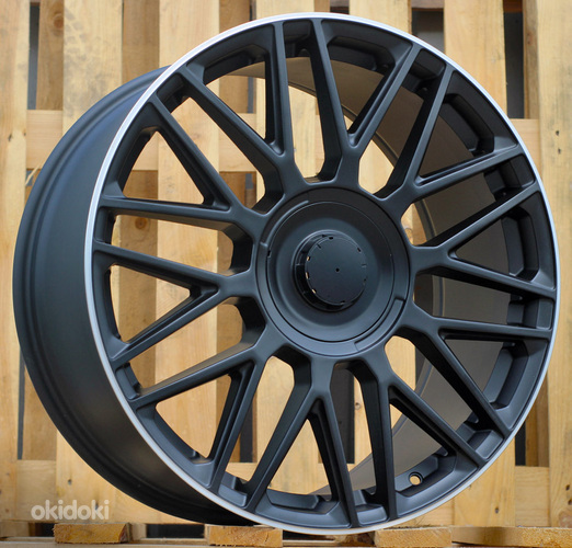 R20x8.5  5X112  ET  38  66.6  FE230  (Y0207)  Black Half Matt+Polished Lip (BLHMPL)  For MER  (P2)  (Rear+Front)