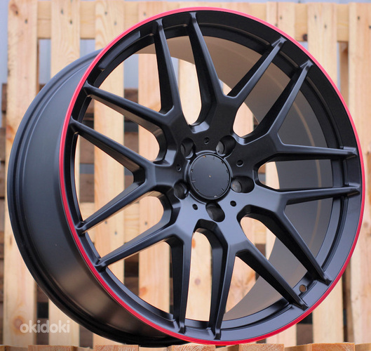 R22x10  5X130  ET  36  84.1  FE115  (HE762)  Black+Red Line (BR)  For MER  (P1)