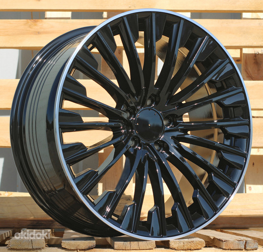 R19x8.5  5X112  ET  40  66.6  FBX132  Black+Polished Lip (BLPL)  For MER  (P2)  (HYBRID FORGED Rear+Front)