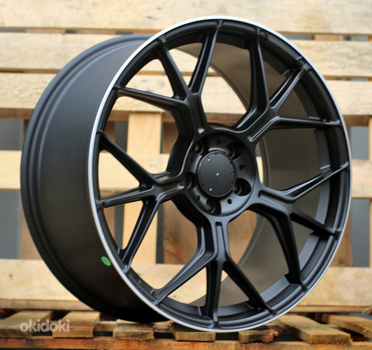 R19x8.5  5X112  ET  40  66.5  FBX120  Black+Polished Lip (BLPL)  For MER  (K3)  (HYBRID FORGED Front+Rear)