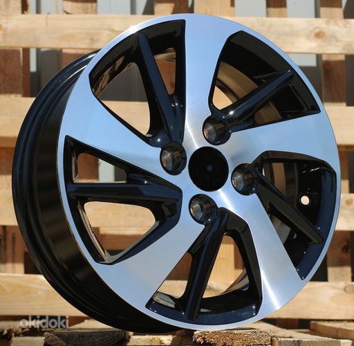 R14x5.5  4X100  ET  45  54.1  F0458  (LU1543)  Black Polished (MB)  For TOYOT  (R+Z5)