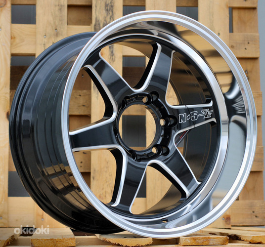R18x10.5  6X139.7  ET  12  106.1  D1668  Black+Polished Lip (BLPL)  For RACIN  (K3)  (Milling)