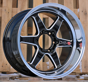 R18x9.5  6X139.7  ET  20  106.1  D1668  Black+Polished Lip+Red Milling (BLPLRM)  For RACIN  (K3)  (Rear+Front Milling) (1 foto / 1)