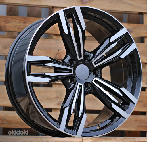 R18x8  5X120  ET  35  72.6  BY983  (5081)  Black Polished+Powder Coating (MBPC)  For BMW  (P)  (Rear+Front)