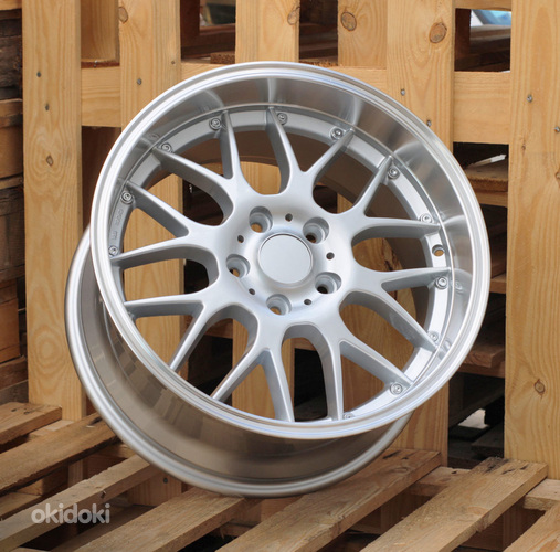 R18x8  5X120  ET  20  74.1  BY773  Silver+Polished Lip (SP)  For BMW  (Z6)  (Rear+Front)