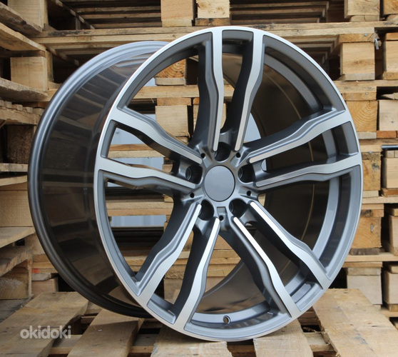 R21x11.5  5X120  ET  38  74.1  BY588  (DLJ588)  Grey Polished+Powder Coating (MGPC)  For BMW  (P1)  (Rear+Front)