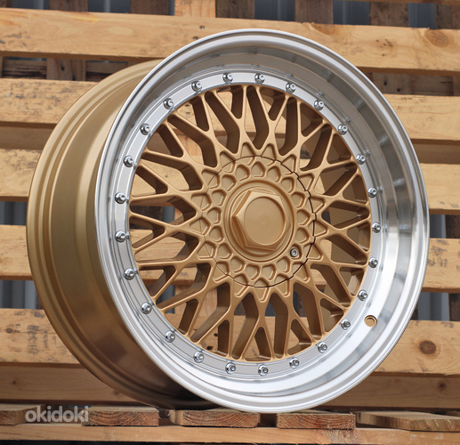 R17x7.5  8X100/108  ET  35  73.1  BY479  (XF135)  Gold+Polished (YP)  For RACIN  (R+P1)  (BBS Style)