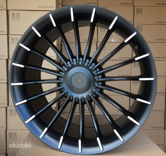 R21x10  5X120  ET  41  72.6  BK273  (A1004)  Black Polished Half Matt (MBHM)  For BMW  (P)  (ALPINA Style Rear+Front)