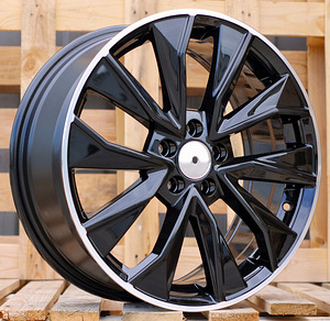 R17x7  5X100  ET  46  57.1  B5970  Black+Polished Lip (BLPL)  For SKODA  (R)  (New Model) (1 foto / 1)
