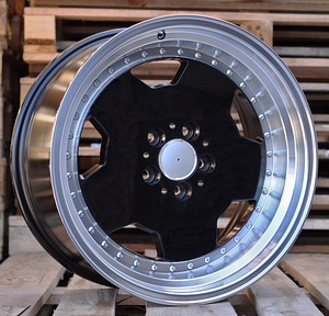 R17x8  5X112  ET  25  66.6  B5852  (BY1781)  Black+Polished Lip (BLPL)  For MER  (Z1+Z2)  (MONOBLOCK Style) (1 foto / 1)