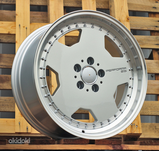 R18x9  5X112  ET  30  66.6  B5852  Silver+Polished Lip (SP)  For MER  (K4+K2+Z7+P)  (HYBRID FORGED MONOBLOCK Style)