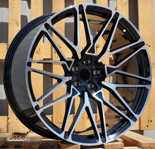 R21x10.5  5X112  ET  43  66.6  B5771  (IN0295)  Black Polished (MB)  For BMW  (Z5)  (Rear+Front)