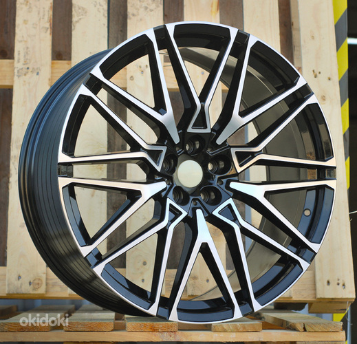 R22x9.5  5X112  ET  35  66.56  B5771  (FBX268)  Black Polished (MB)  For BMW  (M)  (HYBRID FORGED Rear+Front)