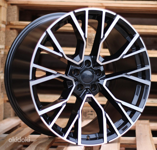 R22x10.5  5X112  ET  43  66.6  B5769  Black Polished+Powder Coating (MBPC)  For BMW  (K2)  (Rear+Front)